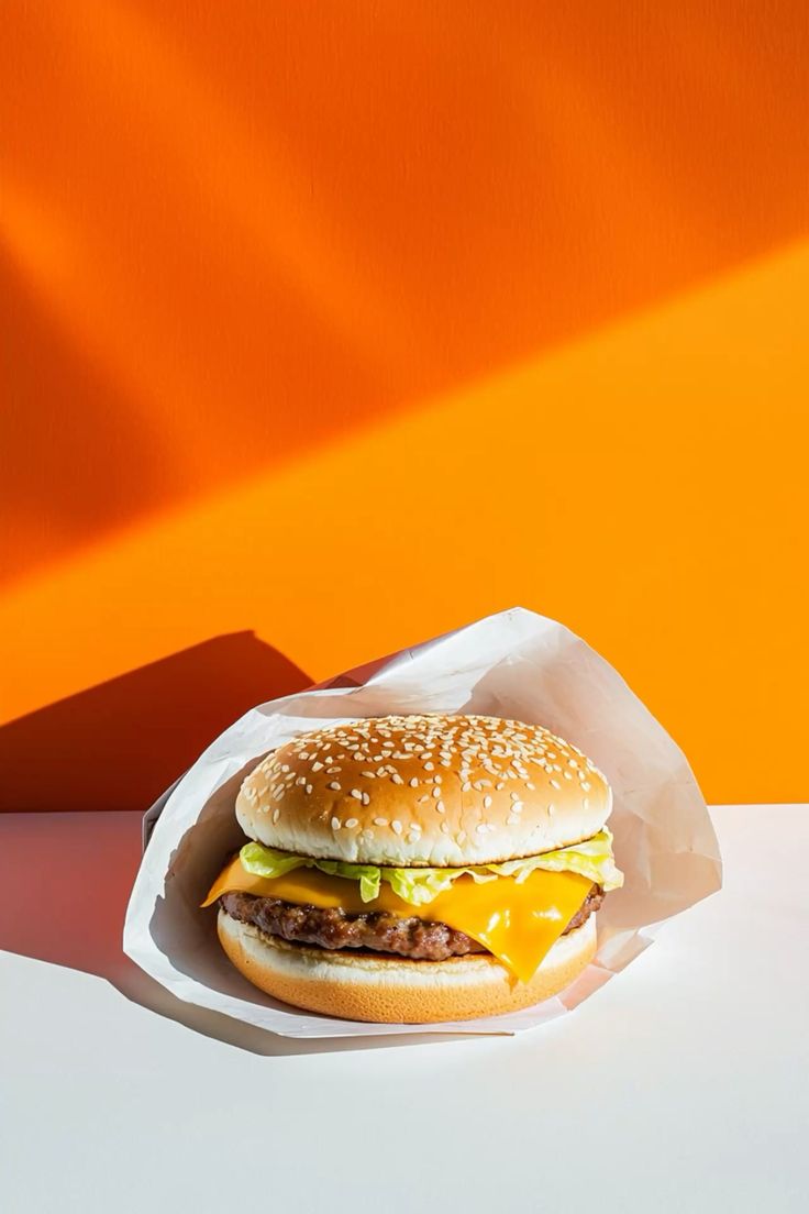 Beef Cheese burger with fries